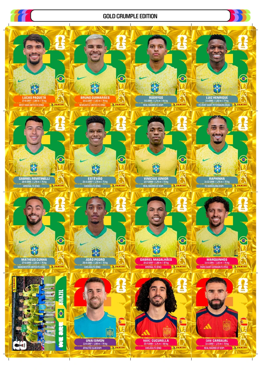 PDF +980 Figurinhas Copa do Mundo 2026 Douradas p/ Imprimir 6 PDF +980 Figurinhas Copa do Mundo 2026 Douradas p/ Imprimir - Imagem 6