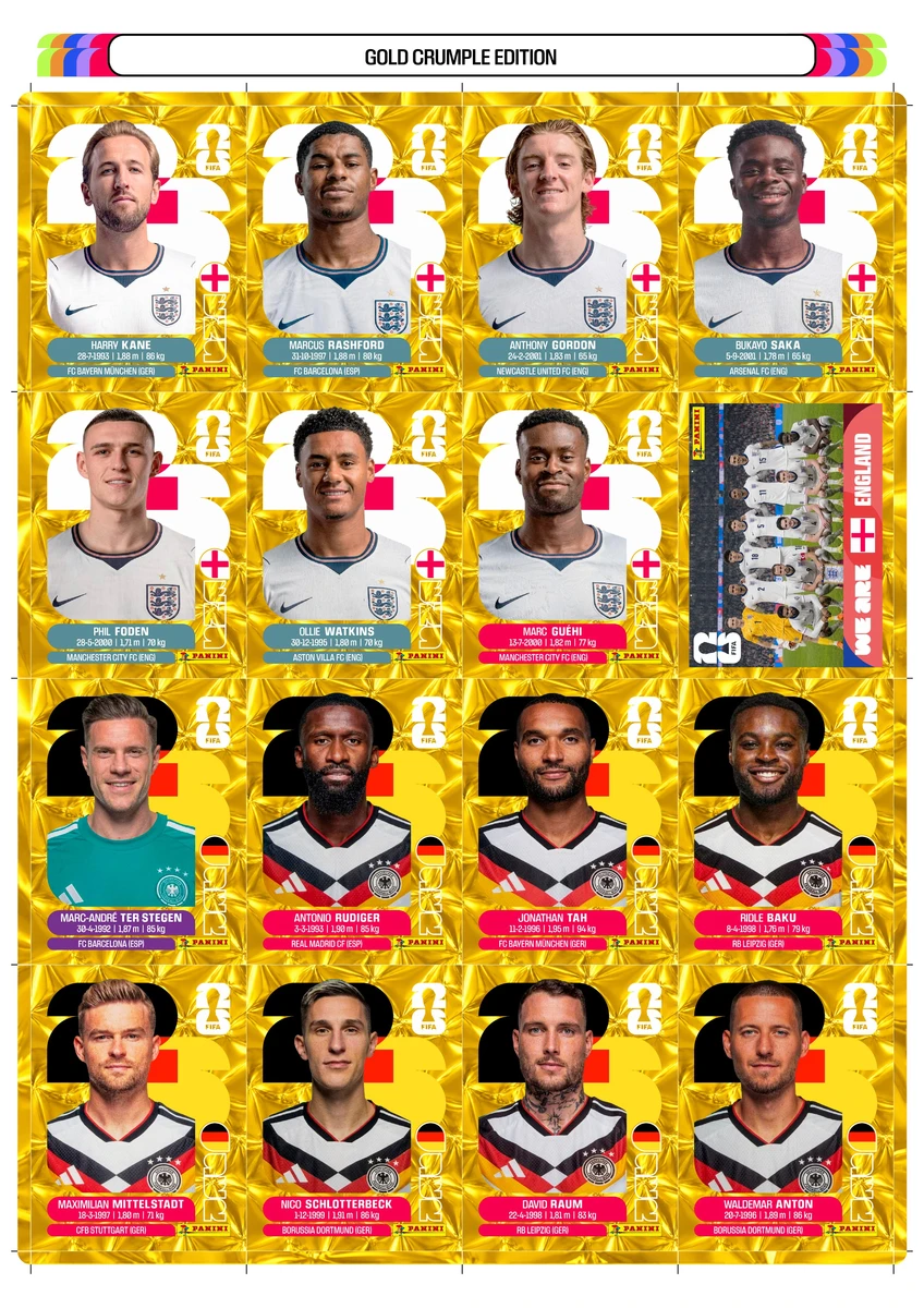 PDF +980 Figurinhas Copa do Mundo 2026 Douradas p/ Imprimir 10 PDF +980 Figurinhas Copa do Mundo 2026 Douradas p/ Imprimir - Imagem 10