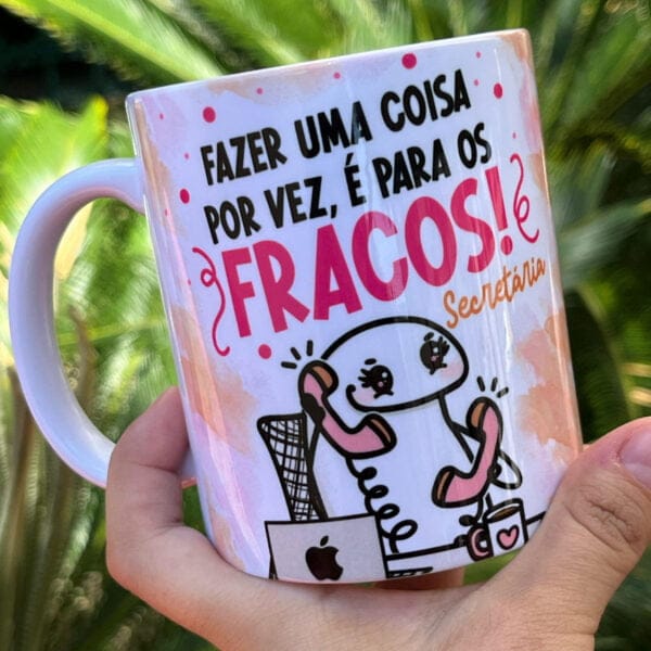 4 Artes Caneca Flork Secretária Frases Meme Sublimação