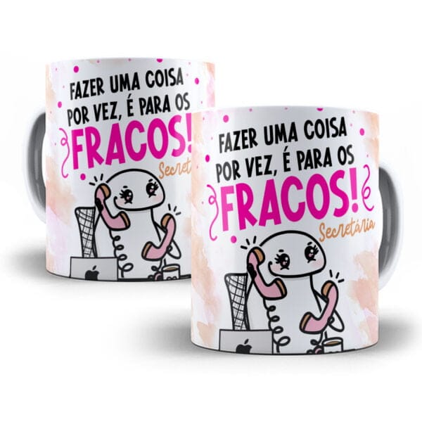 4 Artes Caneca Flork Secretária Frases Meme Sublimação