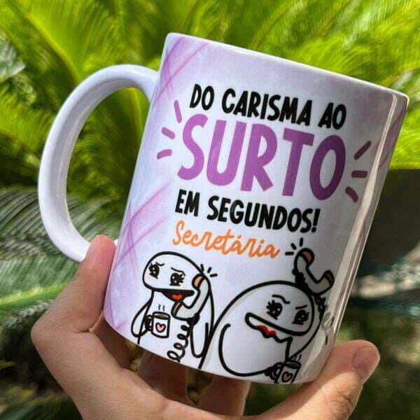 4 Artes Caneca Flork Secretária Frases Meme Sublimação