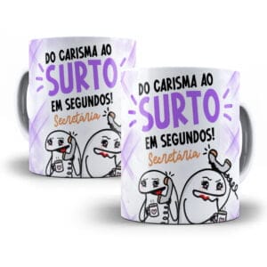 4 Artes Caneca Flork Secretária Frases Meme Sublimação