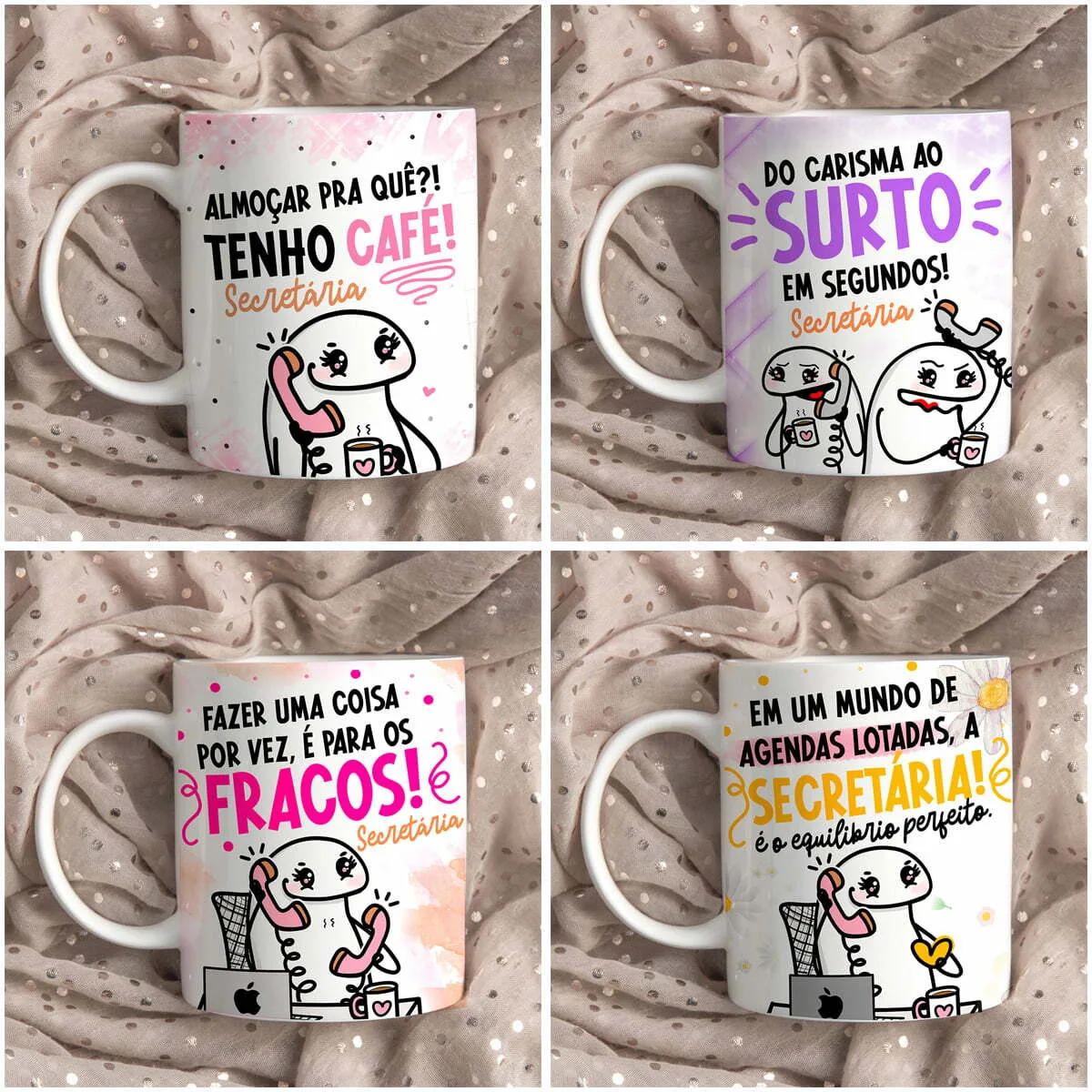 4 Artes Caneca Flork Secretária Frases Meme Sublimação 9 4 Artes Caneca Flork Secretária Frases Meme Sublimação