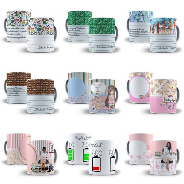 45 Estampas Para Caneca Dia dos Professores Em Corel Draw