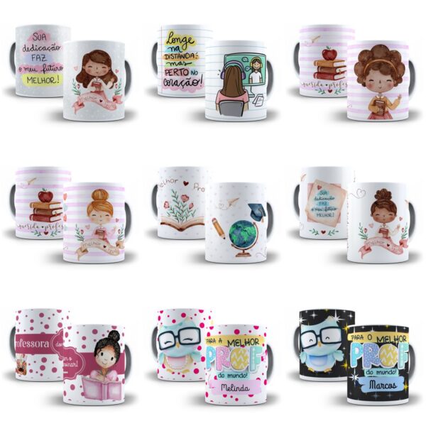 45 Estampas Para Caneca Dia dos Professores Em Corel Draw