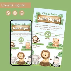 Convite Digital Safari Masculino Personalizado 14 68447