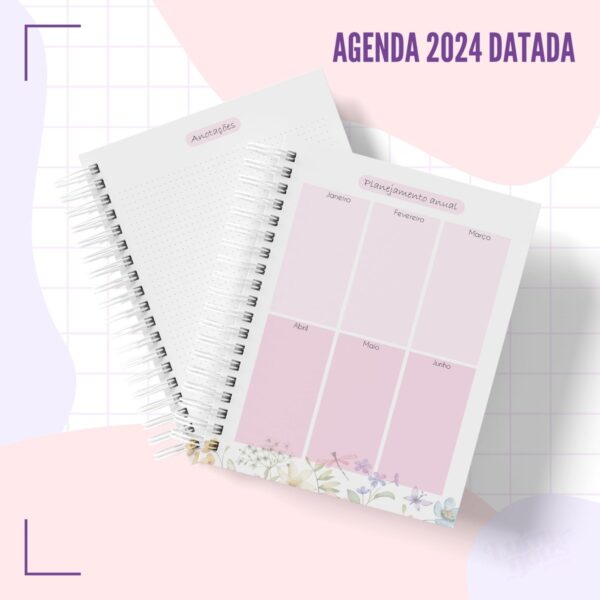 Agenda 2024 Floral Datada - Arquivo Digital