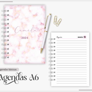 agenda 2024 marble rosa arquivo digital