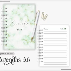 Agenda 2024 Marble Verde - Arquivo Digital