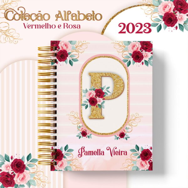 Agenda Alfabeto Vermelho e Rosa - Arquivo Digital