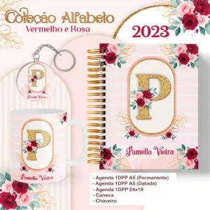 Agenda Alfabeto Vermelho e Rosa - Arquivo Digital
