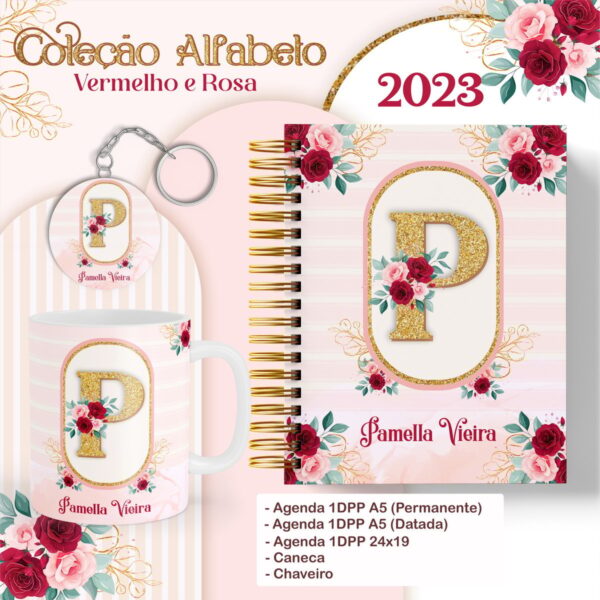 Agenda Alfabeto Vermelho e Rosa - Arquivo Digital