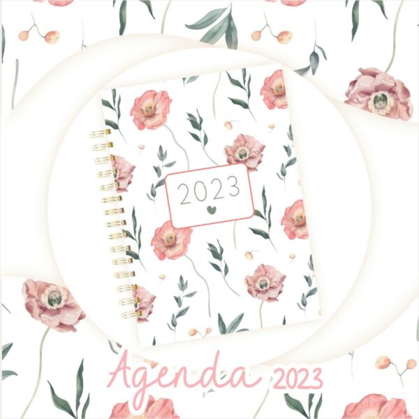 Agenda Datada 2023 Floral Rosinha - Arquivo Digital