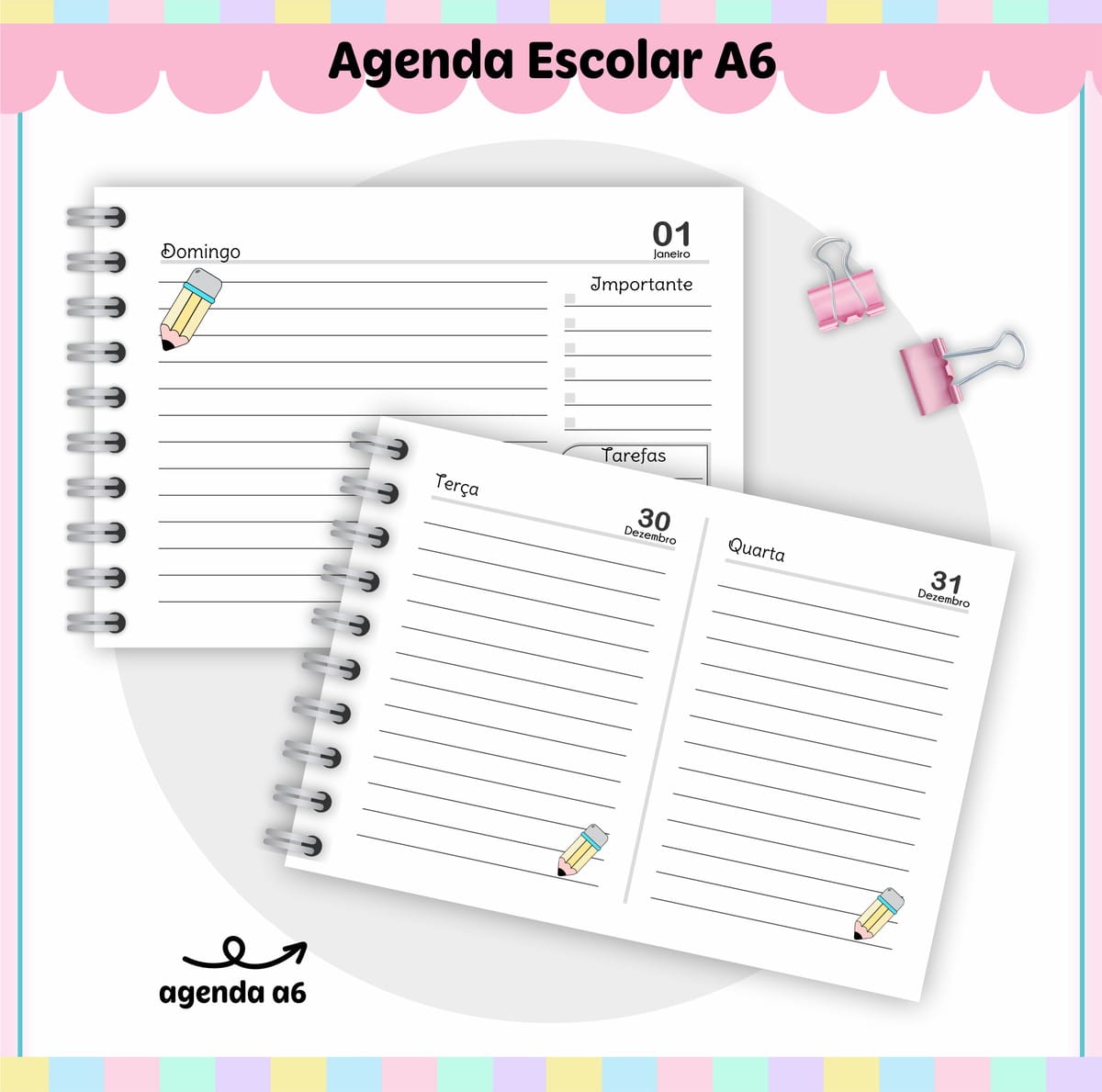 Agenda Escolar A6 Personalizável e Digital 2 Agenda Escolar A6 Personalizável e Digital - Imagem 2
