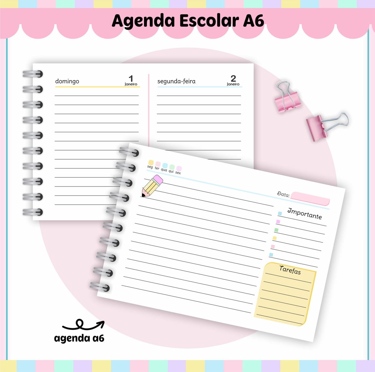 Agenda Escolar A6 Personalizável e Digital 3 Agenda Escolar A6 Personalizável e Digital - Imagem 3
