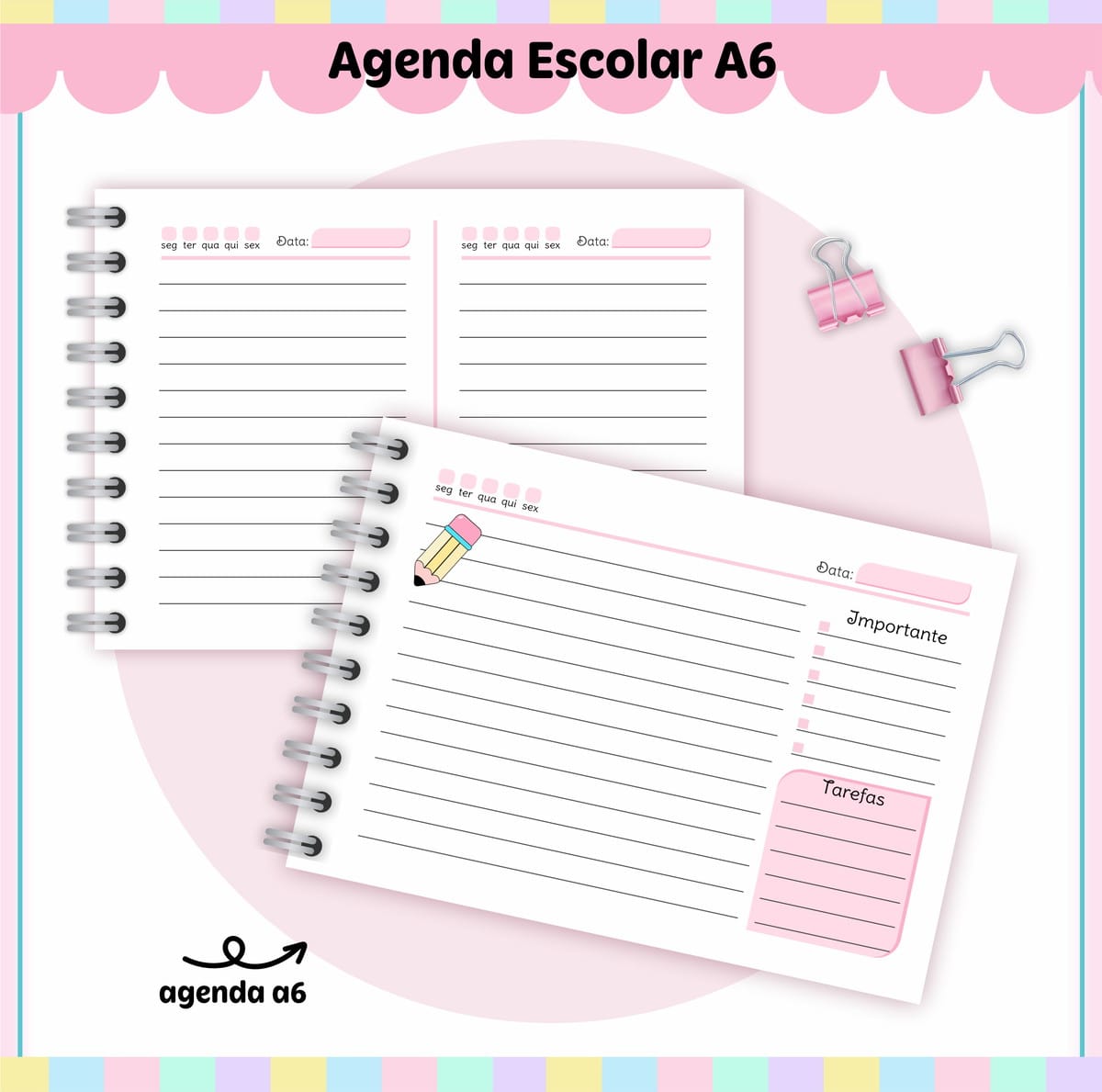 Agenda Escolar A6 Personalizável e Digital 4 Agenda Escolar A6 Personalizável e Digital - Imagem 4