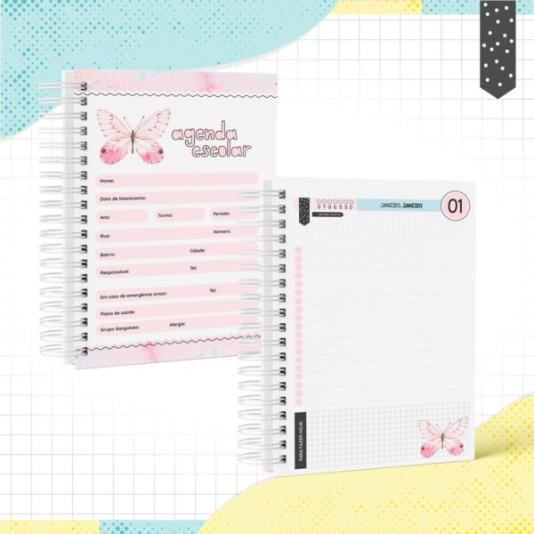 Agenda Escolar Borboleta - Arquivo Digital