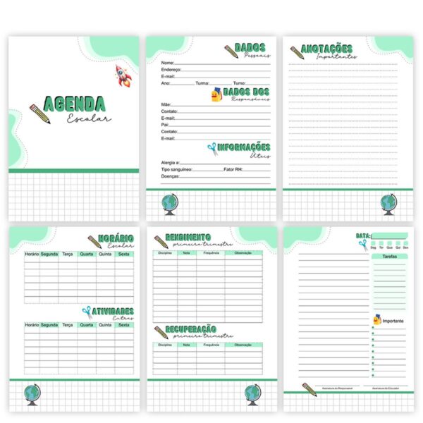 Agenda Escolar Menino 2025 - Arquivos Encadernação