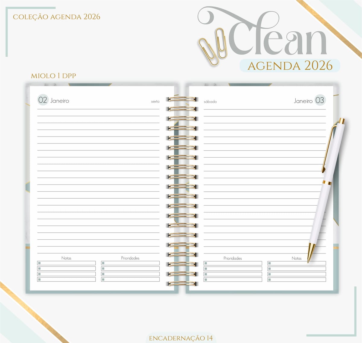 Kit Agenda Feminina 2026 Digital para Encadernação 2 Kit Agenda Feminina 2026 Digital para Encadernação - Imagem 2