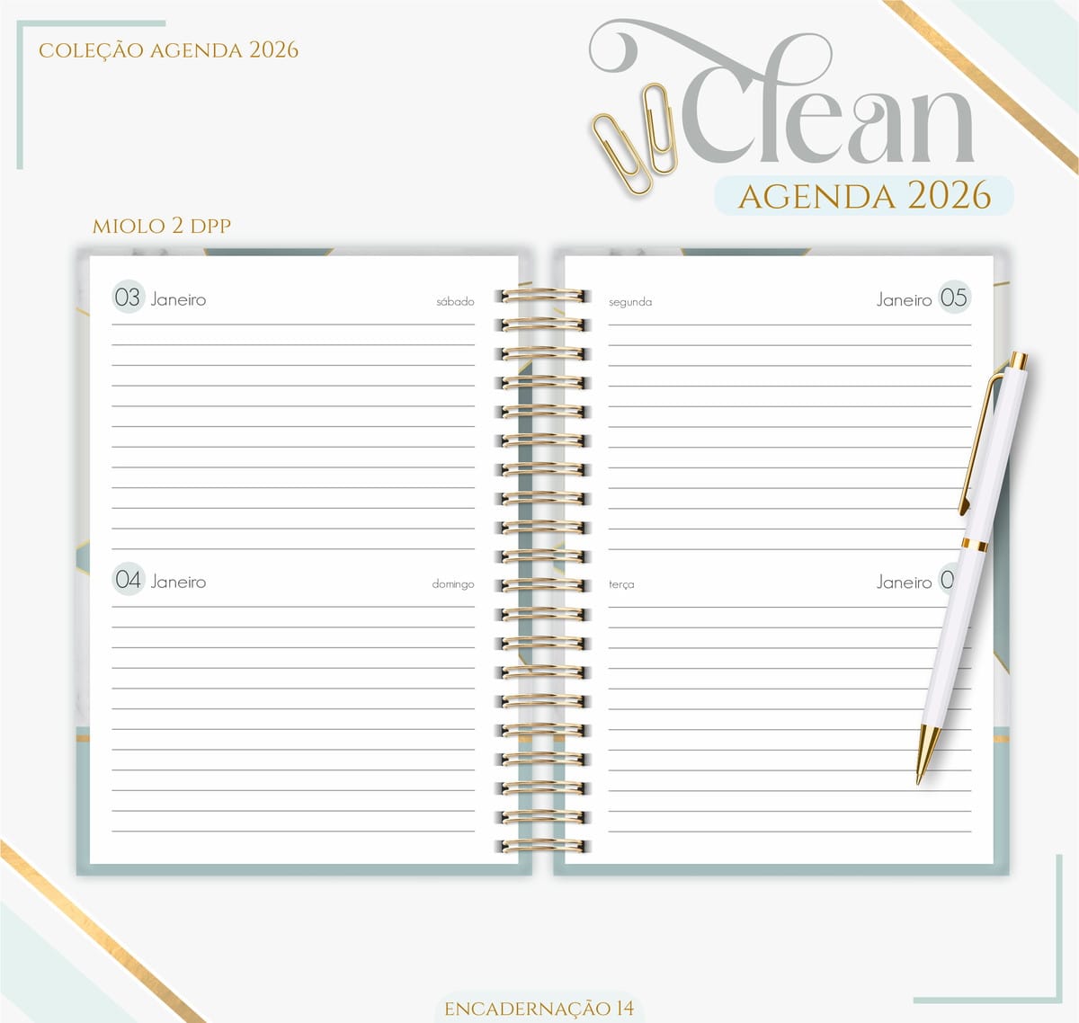 Kit Agenda Feminina 2026 Digital para Encadernação 3 Kit Agenda Feminina 2026 Digital para Encadernação - Imagem 3