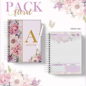 agenda feminina floral 2026 arquivo digital