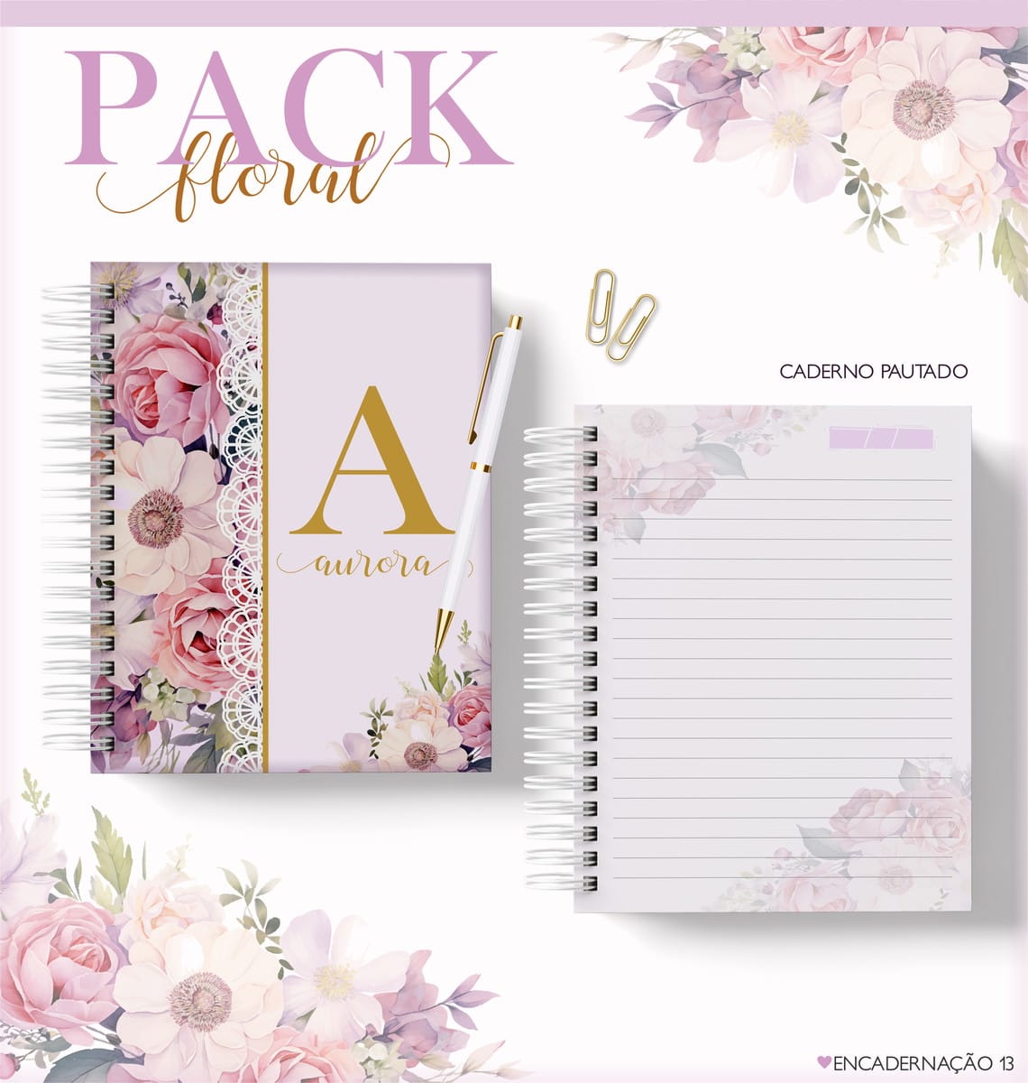 Kit Digital Agenda Feminina 2026 Floral Completo 5 Kit Digital Agenda Feminina 2026 Floral Completo - Imagem 5