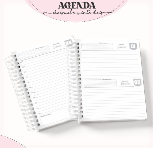 Agenda Feminina Floral - Arquivo Digital