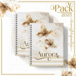 Agenda Feminina Floral Gold 2025 - Arquivo Digital