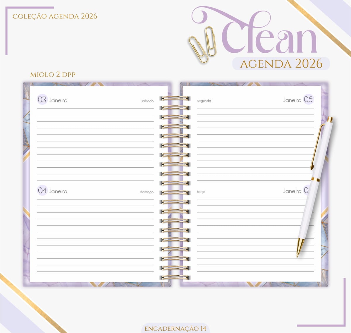 Agenda Feminina Lilás 2026 Digital para Imprimir 3 Agenda Feminina Lilás 2026 Digital para Imprimir - Imagem 3