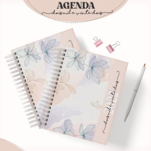 agenda feminina verde com lilas arquivo digital