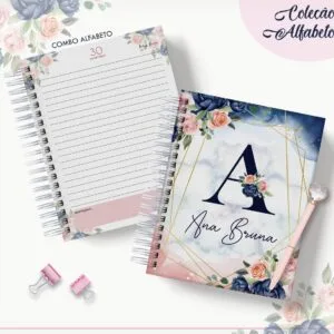 Agenda Floral Azul - Datada 2023 - Arquivo Digital