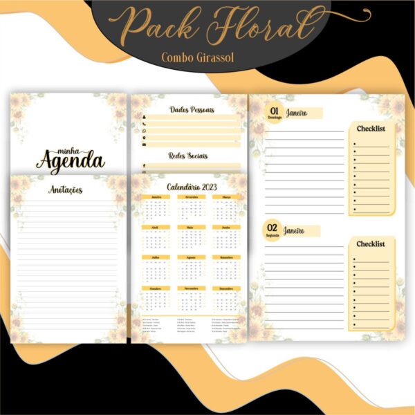 Agenda Floral Girassol 2023 - Arquivo Digital