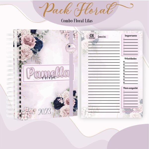 Agenda Floral Lilás 2023 - Arquivo Digital