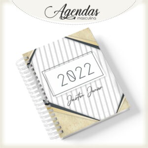 agenda masculina bege com listras arquivo digital