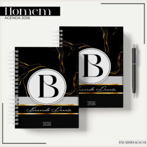 agenda masculina gold black 2026 arquivo digital
