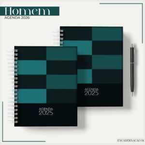 agenda masculina verde 2026 arquivo digital