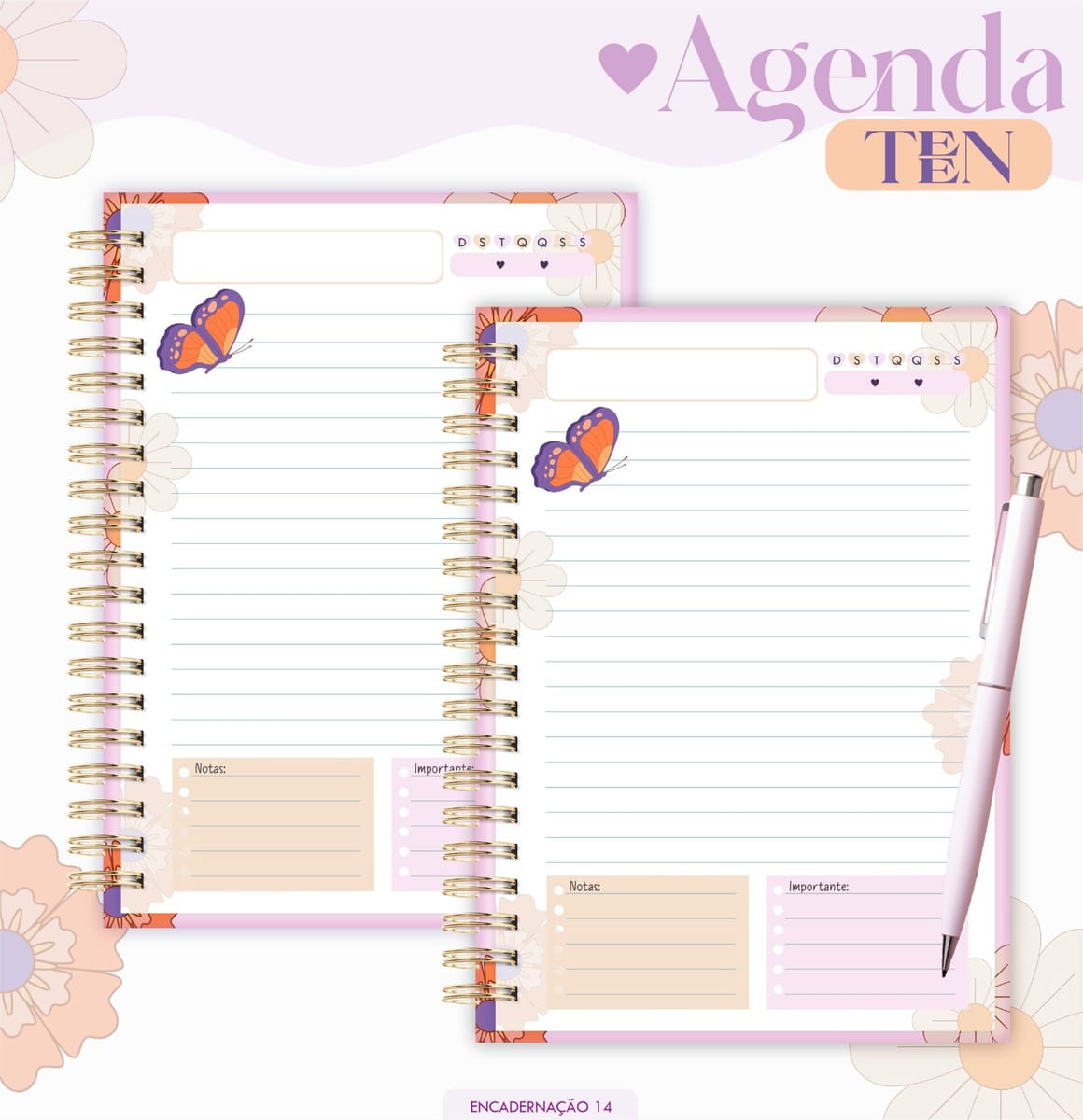 Kit Agenda Teen Borboleta 2026 para Imprimir e Encadernar 2 Kit Agenda Teen Borboleta 2026 para Imprimir e Encadernar - Imagem 2