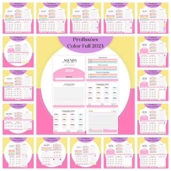 Agendas Profissões Femininas Candy Full - Arquivo Digital