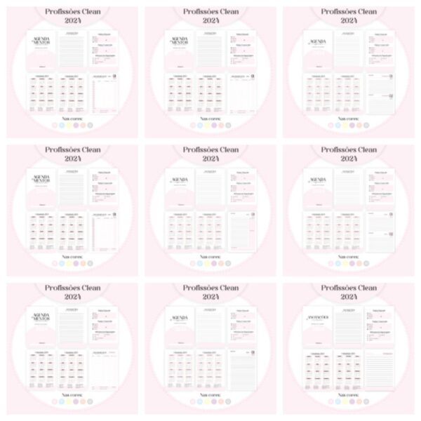 Agendas Profissões Femininas Clean - Arquivo Digital