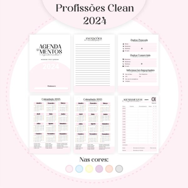 Agendas Profissões Femininas Clean - Arquivo Digital