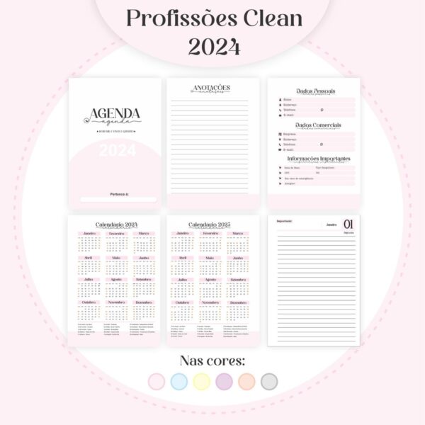 Agendas Profissões Femininas Clean - Arquivo Digital