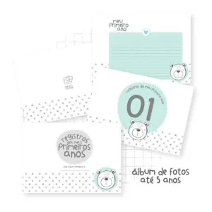 Álbum de Fotos Urso Escandinavo (0 a 5 anos) -Arq. Digital