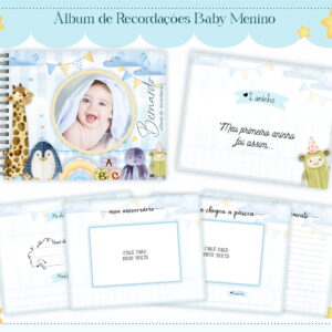 Álbum do Bebê Menino Digital Personalizado com Nome 12 Album Do Bebe Baby Menino Arquivo Digital