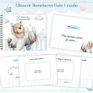 Álbum do Bebê Baby Urso Menino - Arquivo Digital