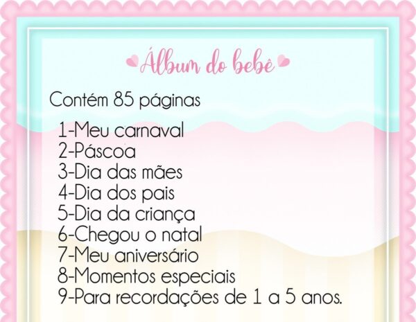 Álbum do Bebê Safari Menino - Arquivo Digital