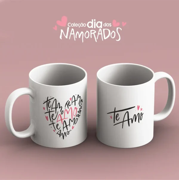 Amor Estampado: 52 Artes JPG para Canecas de Namorados