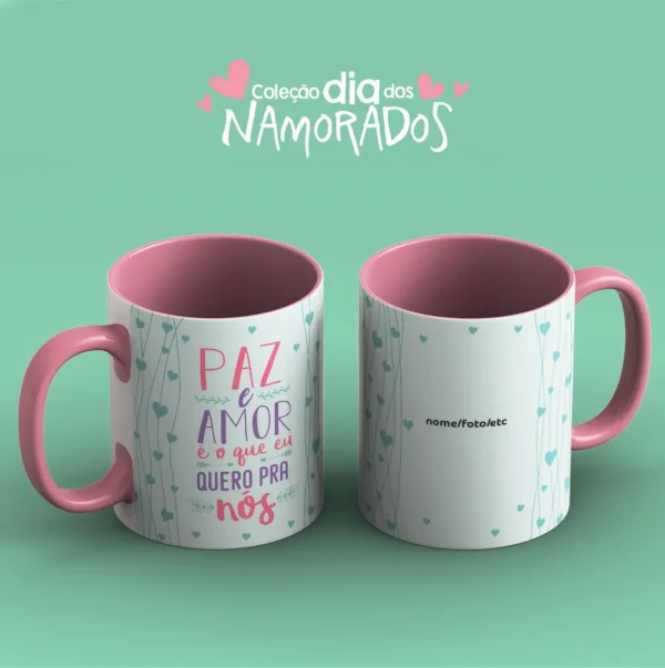 Amor Estampado: 52 Artes JPG para Canecas de Namorados