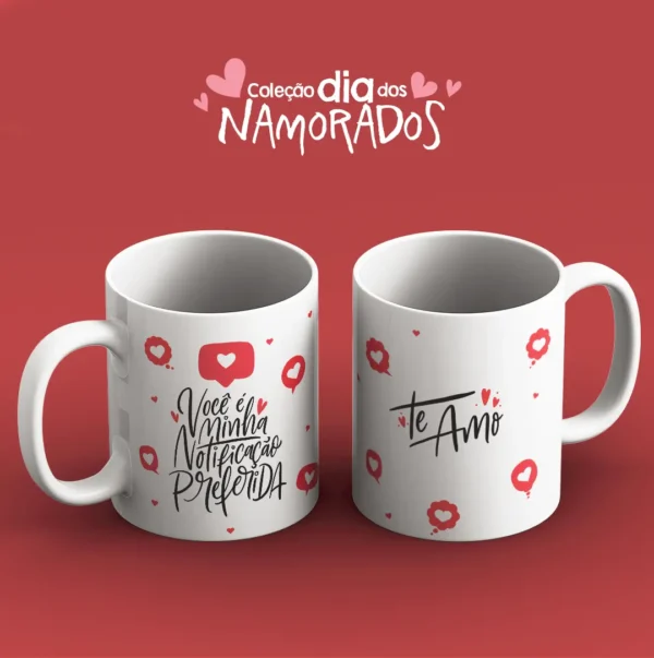 Amor Estampado: 52 Artes JPG para Canecas de Namorados