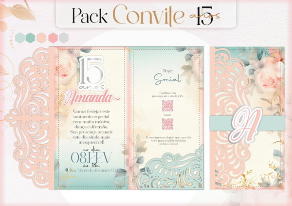Arquivo de Corte Convites 15 Anos - Studio e pdf