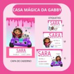Arquivo de Corte Etiqueta Escolar a Casa Mágica da Gabby